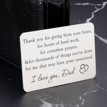 Load image into Gallery viewer, Dad Gifts Wallet Card, Fathers Day Gift from Daughter Wife Son, Dad Birthday Gifts, Gifts for Dad Husband Fathers from Son Kids, Stepdad Daddy Gifts, Christmas Gifts for Dad Valentines Gift