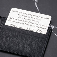 Load image into Gallery viewer, Dad Gifts Wallet Card, Fathers Day Gift from Daughter Wife Son, Dad Birthday Gifts, Gifts for Dad Husband Fathers from Son Kids, Stepdad Daddy Gifts, Christmas Gifts for Dad Valentines Gift