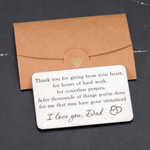 Load image into Gallery viewer, Dad Gifts Wallet Card, Fathers Day Gift from Daughter Wife Son, Dad Birthday Gifts, Gifts for Dad Husband Fathers from Son Kids, Stepdad Daddy Gifts, Christmas Gifts for Dad Valentines Gift