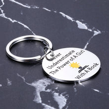 Load image into Gallery viewer, Funny Keychain for Women Teens Girls Inspirational Christmas Present for Daughter Girlfriend Best Friend Birthday Gifts for Lawyers Book Lover Motivational Quote by Feminist Ruth Bader Ginsburg RBG
