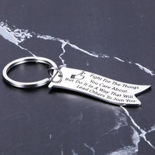 Load image into Gallery viewer, Valentines Day Gifts Keychain Inspirational Gifts for Women Teens Girls Inspiring Key Chains for Daughter Best Friends Birthday Graduation Jewelry RBG Quote Fight For The Things You Care About