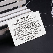 Load image into Gallery viewer, 21st Birthday Gifts for Him Son I Love You Wallet Card Insert Gifts from Mom to Son Back to School Graduation Coming-to-Age Valentines Day Christmas Gifts Stocking Stuffers for Men Teens Inspirational
