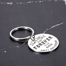 Load image into Gallery viewer, 1 Year Anniversary Keychain Christmas Gifts for Him Her Boyfriend Girlfriend Stocking Stuffers Gifts for Women Men One Year Wedding Anniversary for Husband Wife Men Valentines Day Birthday Gifts