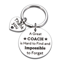 Load image into Gallery viewer, Softball Gifts, Baseball Coach Gifts for Men Women, Coach Keychain, Sports Gifts For Men, Tennis Volleyball Gifts, Thank You Christmas Gifts, For A Great Coach Is Hard To Find
