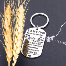 Load image into Gallery viewer, Dad Gifts from Daughter I Love You Keychain for Birthday Christmas Daddy Papa Stepdad Him Men Presents from Kids Girls Women for Father's Day Valentine’s Day Thanksgiving Anniversary