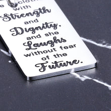 Load image into Gallery viewer, Gifts for Women Teen Girls Inspirational Keychain Gifts for Best Friends Proverbs 31:25 Birthday Christmas Present for Girlfriend Daughter Sister Graduation Back to School Key Ring for College Senior