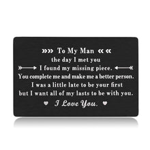 Load image into Gallery viewer, Wallet Insert Card Top Birthday Gifts for Men Boyfriend Anniversary Gifts for Him Boyfriend Christmas Gifts Men Valentines Day Gifts for Husband Groom from Wife Engagement Wedding Gifts for Him