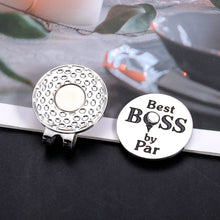 Load image into Gallery viewer, Boss Day Gifts for Men, Boss Gifts for Men Women, Best Boss by Par Golf Ball Marker for Men Magnetic Hat Clip, Employee Appreciation Thank You Gifts for Leader Boss Christmas Retirement Farewell Gifts