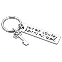 Load image into Gallery viewer, Keychains for Women, Thank You Gifts, Bulk Gifts for Coworkers, Farewell Gifts, Employee Appreciation Gifts, You’re A Key Part of Our Team Keychain for Men Gifts for Christmas