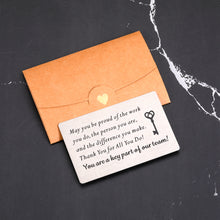 Load image into Gallery viewer, Wallet Card Insert Thank You Gifts for Coworker Bulk Inspirational Teacher Appreciation Gifts for Women Men Boss Day Christmas Going Away Retirement Work Office Gifts for Coworkers Employees Friends