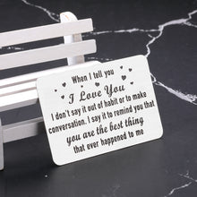 Load image into Gallery viewer, Wallet Insert Card Best Top Birthday Gifts for Boyfriend Men Wife Husband Groom Christmas Valentines Day Anniversary Engagement Wedding Gifts for Couple Unique I Love You Gifts for Him Her Girlfriend