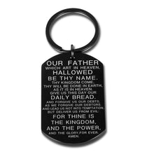 Load image into Gallery viewer, Christmas Christian Gifts for Women Men The Lord's Prayer Keychain Inspirational Bible Verse Quotes Church Religious Believer Present for Son Daughter Dad Mom Birthday Thanksgiving Jewelry