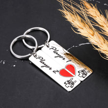 Load image into Gallery viewer, Valentines Day Gifts for Boyfriend from Girlfriend Funny Gamer Gifts Player 1 Player 2 Matching Keychain Gifts for Gamer Couple Anniversary Engagement Birthday Gifts for Husband Fiance from Wife