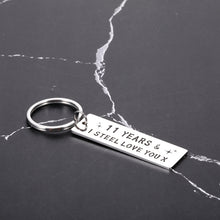 Load image into Gallery viewer, 11 Year Wedding Anniversary Keychain Gifts for Wife Husband Her Him Couple Romantic, I Steel Love You Gifts for Him Her, 11th Anniversary for Men Women Girlfriend Valentines Christmas Birthday Gifts