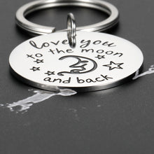 Load image into Gallery viewer, LOVE YOU to The Moon And Back Couple Keychain Gift for Boyfriend Girlfriend Wife Husband Inspirational Charm Key Ring Tag for Dad Mom Daughter Son Encouragement Jewelry for Lovers