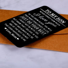 Load image into Gallery viewer, 21st Birthday Gifts for Him Son Gifts from Mom to Son I Love You Wallet Card Insert Inspirational Christmas Stocking Stuffers for Men Teens Son Back to School Graduation Coming-to-Age Valentines Gifts