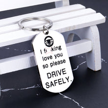 Load image into Gallery viewer, Keychain for Boyfriend Drive Safe I Love You Gifts for Him Husband Cute Gifts Key Chains for Her Girlfriend Wife Valentines Day Anniversary Birthday Christmas Presents Engagement Wedding Jewelry