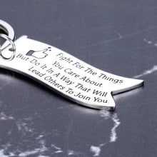 Load image into Gallery viewer, Valentines Day Gifts Keychain Inspirational Gifts for Women Teens Girls Inspiring Key Chains for Daughter Best Friends Birthday Graduation Jewelry RBG Quote Fight For The Things You Care About