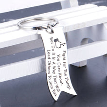 Load image into Gallery viewer, Valentines Day Gifts Keychain Inspirational Gifts for Women Teens Girls Inspiring Key Chains for Daughter Best Friends Birthday Graduation Jewelry RBG Quote Fight For The Things You Care About