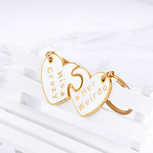 Load image into Gallery viewer, Couple Gifts for Him And Her His Crazy Her Weirdo Keychain Christmas Birthday Anniversary Present for Husband Wife Boyfriend Girlfriend Wedding Matching Set Key Chains for Lover Women Men