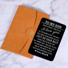 Load image into Gallery viewer, 21st Birthday Gifts for Him Son Gifts from Mom to Son I Love You Wallet Card Insert Inspirational Christmas Stocking Stuffers for Men Teens Son Back to School Graduation Coming-to-Age Valentines Gifts