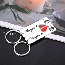 Load image into Gallery viewer, Valentines Day Gifts for Boyfriend from Girlfriend Funny Gamer Gifts Player 1 Player 2 Matching Keychain Gifts for Gamer Couple Anniversary Engagement Birthday Gifts for Husband Fiance from Wife