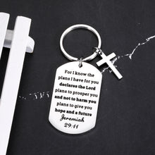 Load image into Gallery viewer, Christian Gifts for Women, Inspirational Bible Verse Keychain for Men, Best Friend Christmas Easter Religious Gifts for Women Christian, Catholic Gifts Key Chain for Men Graduation Birthday