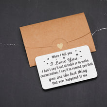 Load image into Gallery viewer, Wallet Insert Card Best Top Birthday Gifts for Boyfriend Men Wife Husband Groom Christmas Valentines Day Anniversary Engagement Wedding Gifts for Couple Unique I Love You Gifts for Him Her Girlfriend