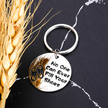 Load image into Gallery viewer, Retirement Gifts Coworker keychain No One Can Ever Fill Your Shoes Keyring for Women Men Him Her Leaving Presents for Friends Colleague Appreciation Secretary Employee Staff Pendant