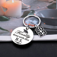 Load image into Gallery viewer, Class of 2023 Graduation Keychain Funny Graduation Gifts for Her Him 2023 Cool High School College Graduation Gifts for Her Him Senior 2023 Gifts for Boys Girls Guys Nurse PHD Master Graduation Gifts