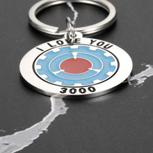 Load image into Gallery viewer, I LOVE YOU 3000 Keychain Gifts for Dad Men Jewelry Inspirational Marvel Present for Boyfriend Loving Husband Son Daughter Sentimental Sayings Engraved Pendant for Birthday Christmas Anniversary