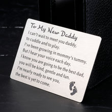 Load image into Gallery viewer, New Dad Gifts for Men Daddy to Be First Time Wallet Card Insert Fathers Day Gift for Dad Expectant Father to Be Husband from Wife Pregnancy Baby Announcement Gift for Soon to Be Dad Birthday Christmas