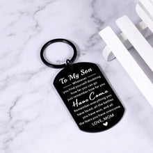 Load image into Gallery viewer, Son Gifts from Mom to My Son I Love You Keychain Gifts for Him 21st Birthday Gifts for Son Him Stepson Adults Inspirational Graduation Christmas Valentines Coming-to-Age Back to School Gifts for Boys