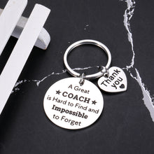 Load image into Gallery viewer, Softball Gifts, Baseball Coach Gifts for Men Women, Coach Keychain, Sports Gifts For Men, Tennis Volleyball Gifts, Thank You Christmas Gifts, For A Great Coach Is Hard To Find