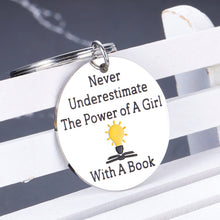 Load image into Gallery viewer, Funny Keychain for Women Teens Girls Inspirational Christmas Present for Daughter Girlfriend Best Friend Birthday Gifts for Lawyers Book Lover Motivational Quote by Feminist Ruth Bader Ginsburg RBG