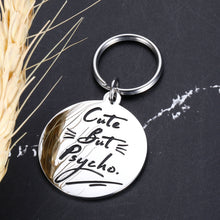 Load image into Gallery viewer, Funny Gifts for Cat Lovers for Women, Dog Tags, Dog Lovers Gifts for Son Daughter, Cute But Psycho Dog Tag Collars Charm for Pet, Puppy Kitty Birthday Gifts from Mom Dad, Boy Girl Dog Tags