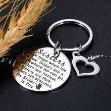 Load image into Gallery viewer, Sisters Gifts from Sister Brother Keychain Sweet 16 Birthday Christmas Gifts for Big Little Soul Sister Best Friend BFF Bestie Wedding Jewelry for Bride Bridesmaid Women Valentines Day for Teen Girls