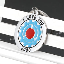 Load image into Gallery viewer, I LOVE YOU 3000 Keychain Gifts for Dad Men Jewelry Inspirational Marvel Present for Boyfriend Loving Husband Son Daughter Sentimental Sayings Engraved Pendant for Birthday Christmas Anniversary