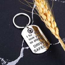 Load image into Gallery viewer, Keychain for Boyfriend Drive Safe I Love You Gifts for Him Husband Cute Gifts Key Chains for Her Girlfriend Wife Valentines Day Anniversary Birthday Christmas Presents Engagement Wedding Jewelry