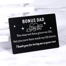 Load image into Gallery viewer, Bonus Dad Gifts, Wallet Insert Card Gifts For Dad, Fathers Day Gifts From Daughter Wife, Gifts For Him Dad From Son, Birthday Gifts For Dad, Daddy Gifts, Stepdad Gifts