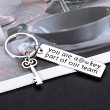 Load image into Gallery viewer, Keychains for Women, Thank You Gifts, Bulk Gifts for Coworkers, Farewell Gifts, Employee Appreciation Gifts, You’re A Key Part of Our Team Keychain for Men Gifts for Christmas