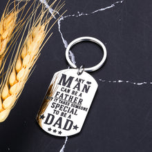 Load image into Gallery viewer, Father's Day Gifts from Daughter Son Kids Stepdad Daddy Keychain Men Dad Papa Father Stepfather Birthday Christmas Wedding Gifts Valentine's Day Jewelry Any Man Can Be A Father Key Ring Tag