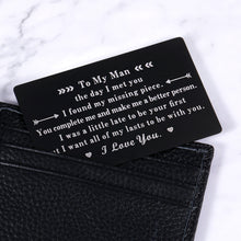 Load image into Gallery viewer, Wallet Insert Card Top Birthday Gifts for Men Boyfriend Anniversary Gifts for Him Boyfriend Christmas Gifts Men Valentines Day Gifts for Husband Groom from Wife Engagement Wedding Gifts for Him