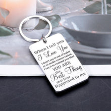 Load image into Gallery viewer, I Love You Gifts for Him Her Keychain for Boyfriend Wife from Husband Couples Keychains for Girlfriend Christmas Present Valentines Day Jewelry for Lover Wedding Anniversary for Fiance Fiancee