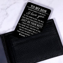 Load image into Gallery viewer, 21st Birthday Gifts for Him Son Gifts from Mom to Son I Love You Wallet Card Insert Inspirational Christmas Stocking Stuffers for Men Teens Son Back to School Graduation Coming-to-Age Valentines Gifts