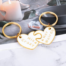 Load image into Gallery viewer, Couple Gifts for Him And Her His Crazy Her Weirdo Keychain Christmas Birthday Anniversary Present for Husband Wife Boyfriend Girlfriend Wedding Matching Set Key Chains for Lover Women Men