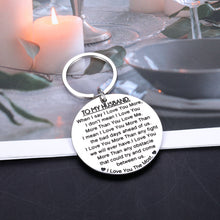 Load image into Gallery viewer, Husband Christmas Gifts I Love You More Keychain Men Anniversary Birthday Valentines Engagement Wedding Graduation Fathers Day Jewelry Sentimental Key Ring for Hubby Fiance