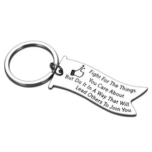 Load image into Gallery viewer, Valentines Day Gifts Keychain Inspirational Gifts for Women Teens Girls Inspiring Key Chains for Daughter Best Friends Birthday Graduation Jewelry RBG Quote Fight For The Things You Care About