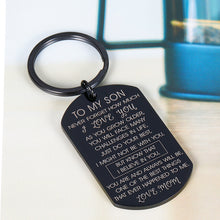 Load image into Gallery viewer, Son Gifts from Mom To My Son I Love You Keychain Gift for Him Boys Men Inspirational Quote Engraved Pendant Keyring Tags Present for Back To School Birthday Graduation Christmas Anniversary