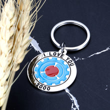 Load image into Gallery viewer, I LOVE YOU 3000 Keychain Gifts for Dad Men Jewelry Inspirational Marvel Present for Boyfriend Loving Husband Son Daughter Sentimental Sayings Engraved Pendant for Birthday Christmas Anniversary